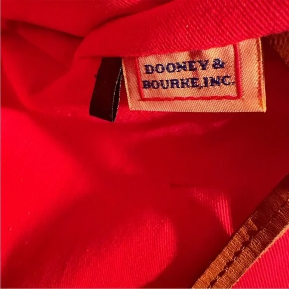 Dooney & Bourke Glossy Blue and Brown Tote - Picture 3 of 13